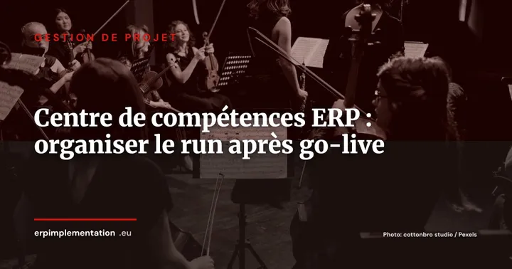 Centre de compétences ERP : organiser le run après le go-live (rôles, effectifs, gouvernance) — Gestion de projet