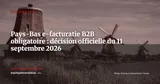 Pays-Bas : le cabinet confirme l'e-facturatie B2B obligatoire au 1er juillet 2030 — Actualité