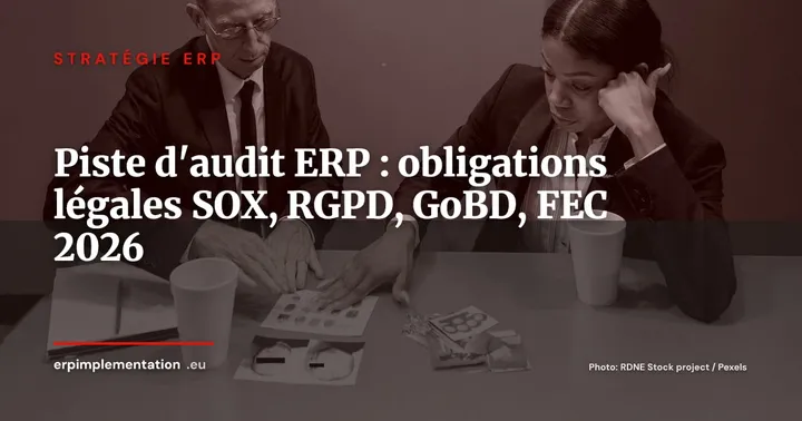 Piste d'audit ERP : quelles traces conserver et combien de temps (SOX, RGPD, GoBD, FEC) — Stratégie ERP