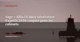 Sage intègre l'IA d'Allia dans Génération Experts pour équiper les cabinets comptables — Actualité